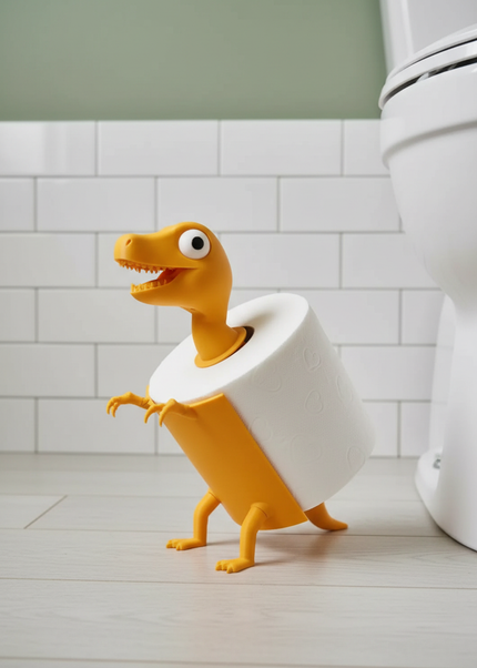 Dinosaurier-Toilettenpapierhalter - Hingucker fürs Bad - Ansicht 1