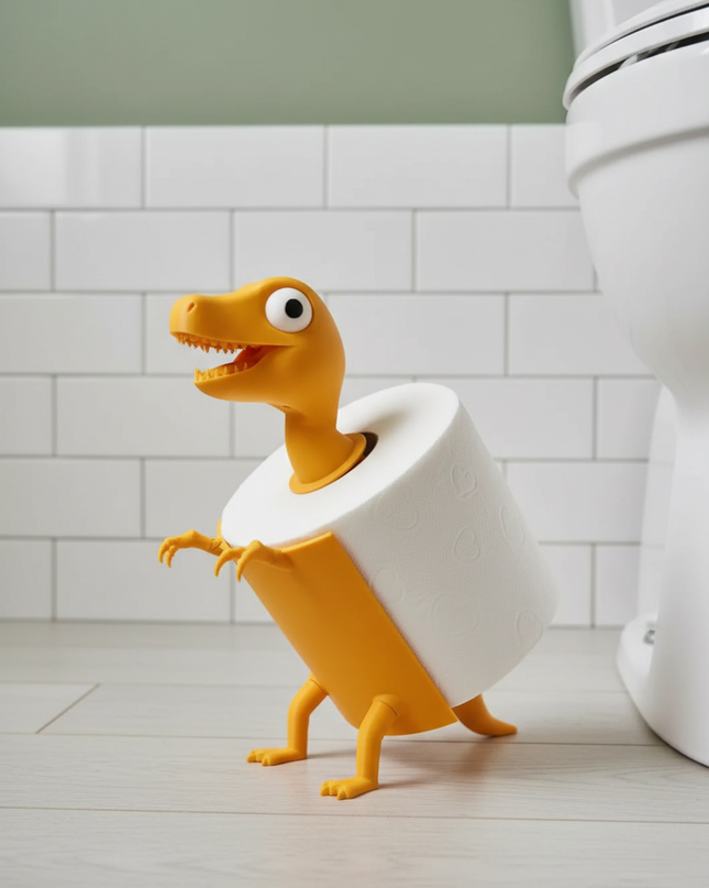 Dinosaurier-Toilettenpapierhalter - Hingucker fürs Bad - Ansicht 1