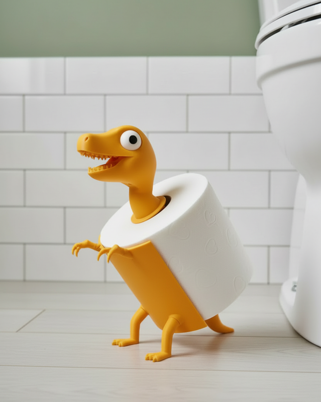 Dinosaurier-Toilettenpapierhalter - Hingucker fürs Bad - Ansicht 2