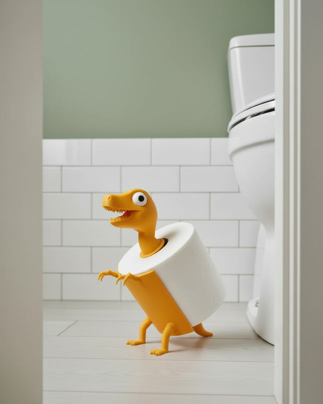 Dinosaurier-Toilettenpapierhalter - Hingucker fürs Bad - Ansicht 3