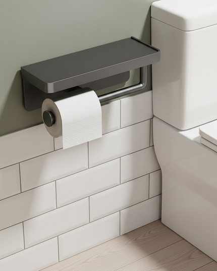 Doppel-Toilettenpapierhalter - für zwei Rollen auf Ablage - Ansicht 1