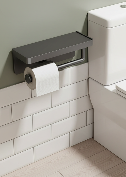 Doppel-Toilettenpapierhalter - für zwei Rollen auf Ablage - Ansicht 1
