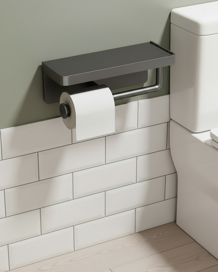 Doppel-Toilettenpapierhalter - für zwei Rollen auf Ablage - Ansicht 2