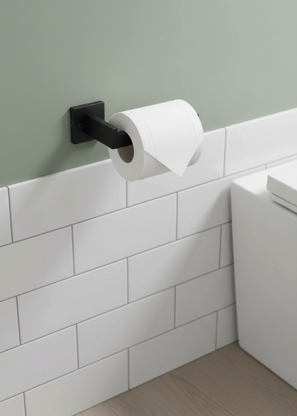 Edler Toilettenpapierhalter aus Edelstahl in Schwarz - Ansicht 1