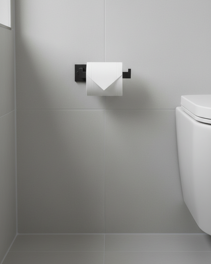 Edler Toilettenpapierhalter aus Edelstahl in Schwarz - Ansicht 2