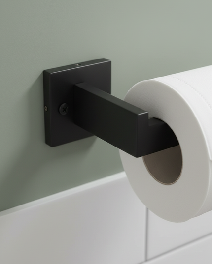 Edler Toilettenpapierhalter aus Edelstahl in Schwarz - Ansicht 4