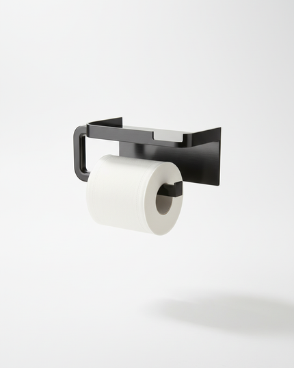 Einfarbige Wand-Toilettenpapierhalter in Schwarz - Ansicht 5