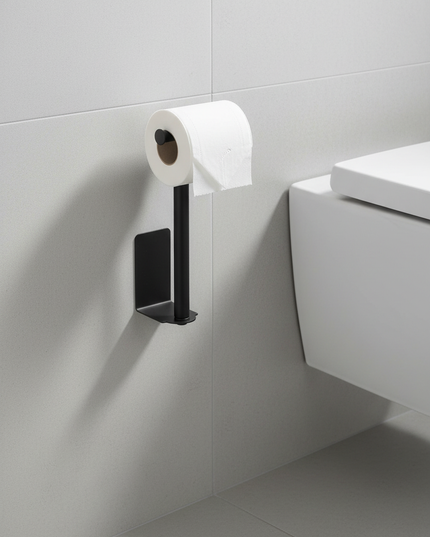 Eleganter Toilettenpapierhalter aus Edelstahl in Schwarz - Ansicht 1