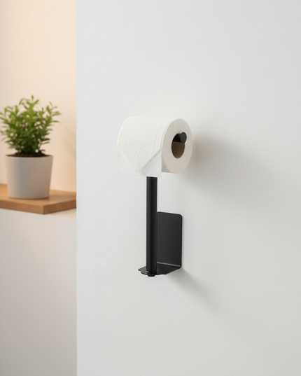 Eleganter Toilettenpapierhalter aus Edelstahl in Schwarz - Ansicht 2