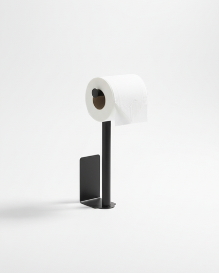 Eleganter Toilettenpapierhalter aus Edelstahl in Schwarz - Ansicht 5