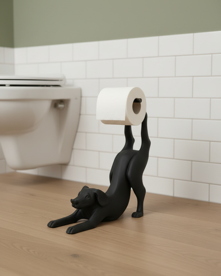 Stehender eleganter Toilettenpapierhalter in Schwarz - Ansicht 2
