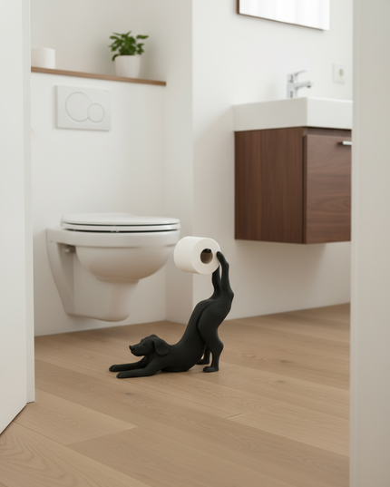 Stehender eleganter Toilettenpapierhalter in Schwarz - Ansicht 3