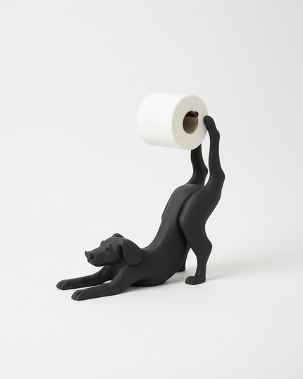 Stehender eleganter Toilettenpapierhalter in Schwarz - Ansicht 5