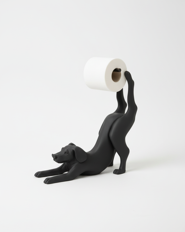 Stehender eleganter Toilettenpapierhalter in Schwarz - Ansicht 5