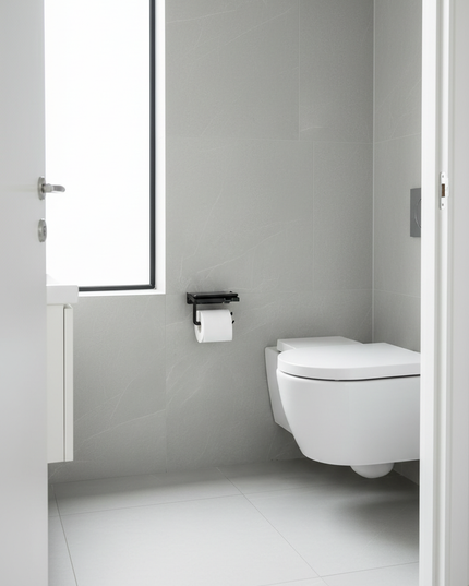Eleganter Toilettenpapierhalter für die Wand in Schwarz - Ansicht 3