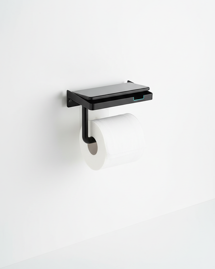 Eleganter Toilettenpapierhalter für die Wand in Schwarz - Ansicht 5