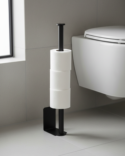 Schwarzer Ersatzrollenhalter für Toilettenpapier - Ansicht 1