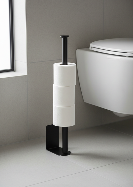 Schwarzer Ersatzrollenhalter für Toilettenpapier - Ansicht 1