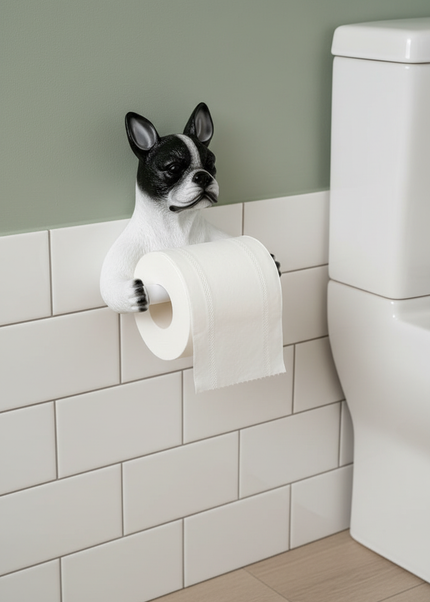 Ausgefallener Klopapierhalter - mit französischer Bulldogge - Ansicht 1