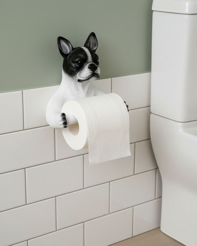 Ausgefallener Klopapierhalter - mit französischer Bulldogge - Ansicht 1