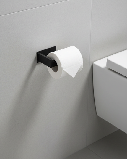 Klopapierhalter aus Edelstahl matt - moderne Bad-Lösung - Ansicht 1