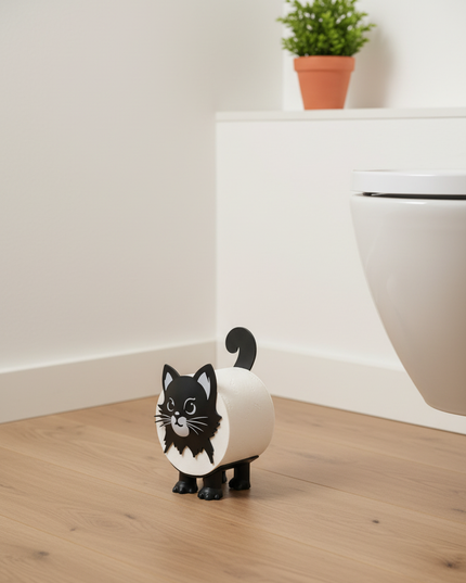 Klopapierhalter Katze - mit niedlichem Katzengesicht - Ansicht 2