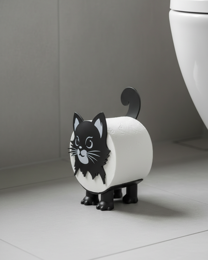 Klopapierhalter Katze - mit niedlichem Katzengesicht - Ansicht 4