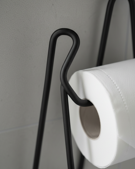 Schwarzer Klopapierhalter aus Metall - für Ihr Badezimmer - Ansicht 4