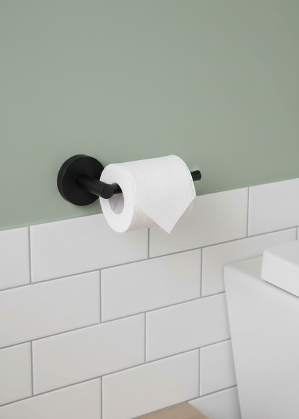 Leichter Toilettenpapierhalter aus Edelstahl in Schwarz - Ansicht 1