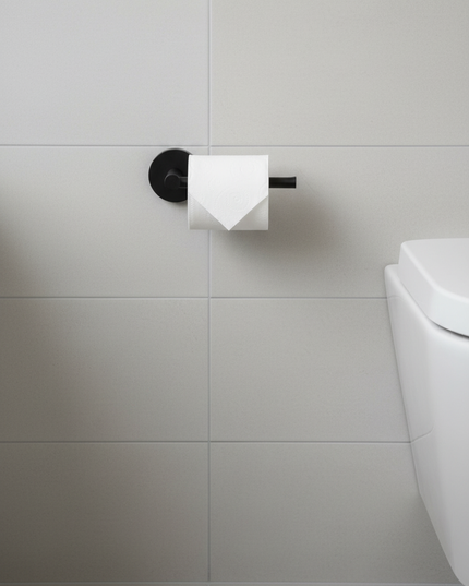 Leichter Toilettenpapierhalter aus Edelstahl in Schwarz - Ansicht 2