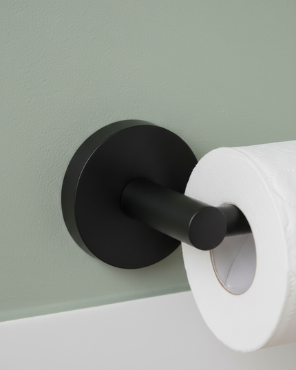 Leichter Toilettenpapierhalter aus Edelstahl in Schwarz - Ansicht 4