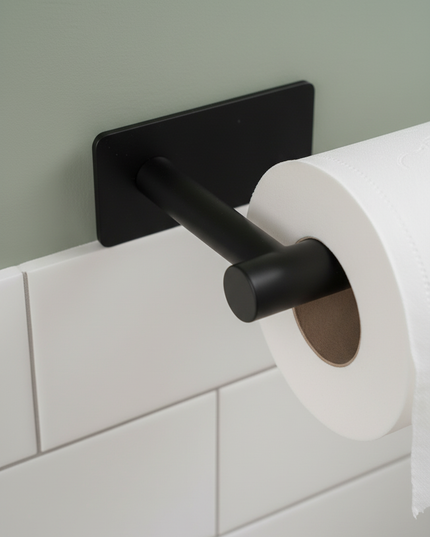Moderner Toilettenpapierhalter aus Edelstahl in Schwarz - Ansicht 4