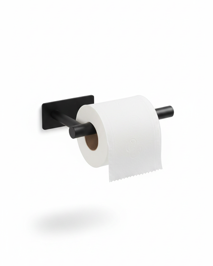 Moderner Toilettenpapierhalter aus Edelstahl in Schwarz - Ansicht 5