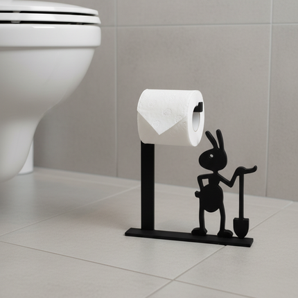 Stand-Toilettenpapierhalter in Schwarz - ohne Montage - Ansicht 1