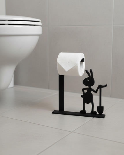 Stand-Toilettenpapierhalter in Schwarz - ohne Montage - Ansicht 1