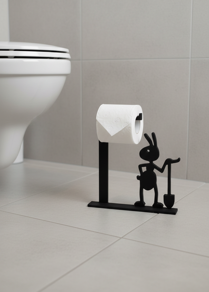 Stand-Toilettenpapierhalter in Schwarz - ohne Montage - Ansicht 1