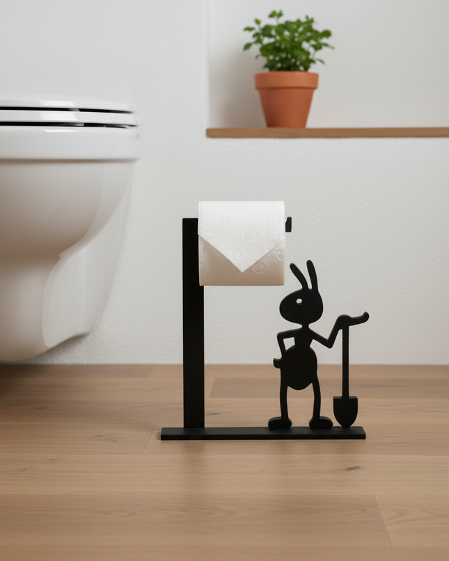 Stand-Toilettenpapierhalter in Schwarz - ohne Montage - Ansicht 2