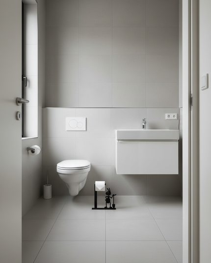 Stand-Toilettenpapierhalter in Schwarz - ohne Montage - Ansicht 3