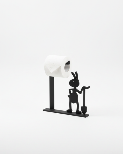 Stand-Toilettenpapierhalter in Schwarz - ohne Montage - Ansicht 5