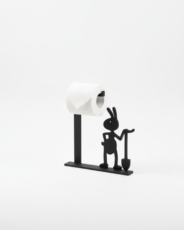 Stand-Toilettenpapierhalter in Schwarz - ohne Montage - Ansicht 5