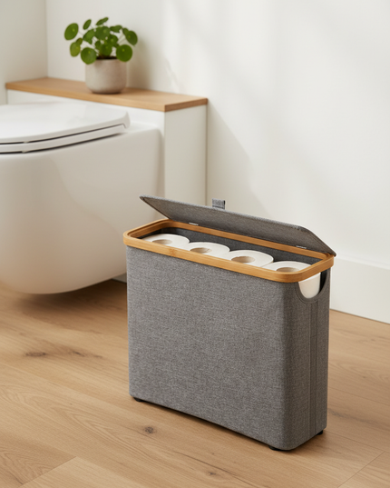 Graue Toilettenpapier-Aufbewahrung - bis 12 Rollen - Ansicht 1