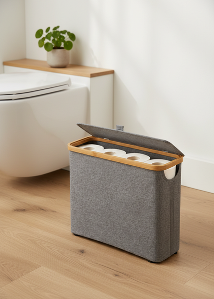 Graue Toilettenpapier-Aufbewahrung - bis 12 Rollen - Ansicht 1
