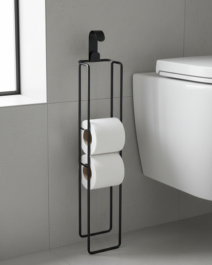 Toilettenpapier-Aufbewahrung aus Metall - ohne Bohren - Ansicht 1