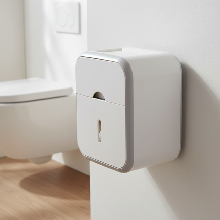 Toilettenpapier-Aufbewahrung mit Wandmontage - ohne Bohren - Ansicht 1