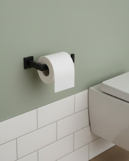 Eckiger Toilettenpapierhalter in Schwarz - für Ihr Bad - Ansicht 2