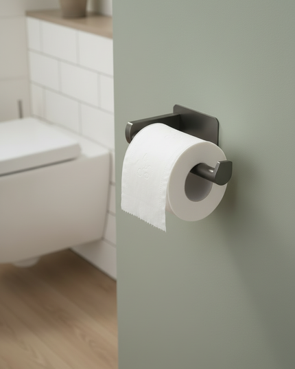 Matter anthrazitfarbener Toilettenpapierhalter aus Edelstahl - Ansicht 2