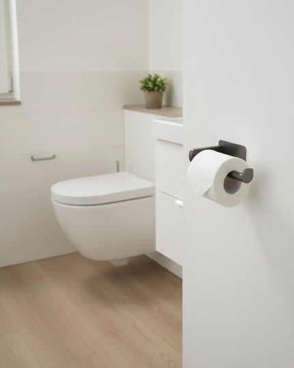 Matter anthrazitfarbener Toilettenpapierhalter aus Edelstahl - Ansicht 3