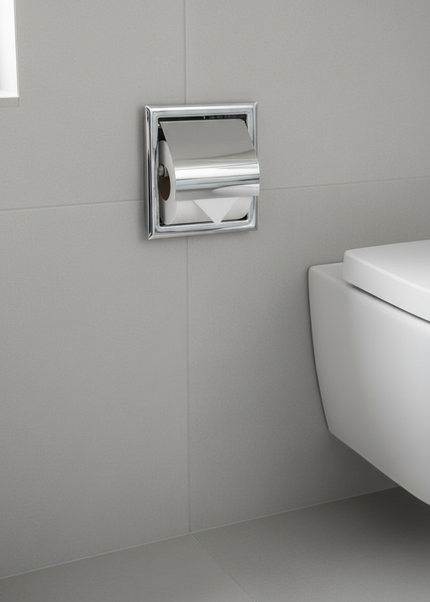 Glänzender Toilettenpapierhalter aus Edelstahl - für Ihr Bad - Ansicht 1