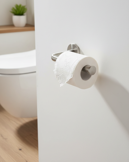 Toilettenpapierhalter aus Edelstahl zum Kleben - ohne Bohren - Ansicht 1