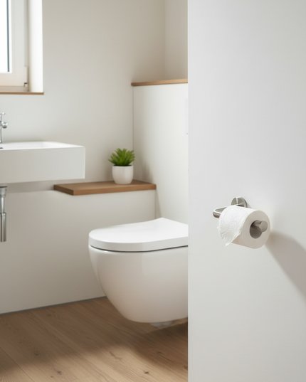 Toilettenpapierhalter aus Edelstahl zum Kleben - ohne Bohren - Ansicht 3